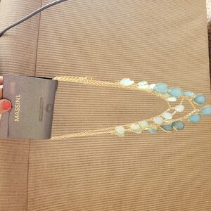 Massini Gold and Blue Elegant Necklace